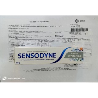 Kem đánh răng Sensodyne Gentle Whitening 100g giúp làm trắng răng tự nhiên. giúp giảm ê buốt.