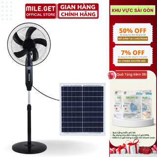 Quạt Điện Năng Lượng Mặt Trời, Quạt Cây Tích Điện 3 Cấp Độ Gió 5 Cánh Quạt Sử Dụng Liên Tục 8-12 Giờ, Bảo Hành 12 Tháng