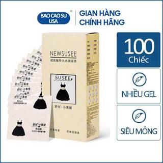 Bao cao su váy đen New Susee nhiều gel bôi trơn gốc nước, nội địa Trung - 100 bao (Có bán lẻ)