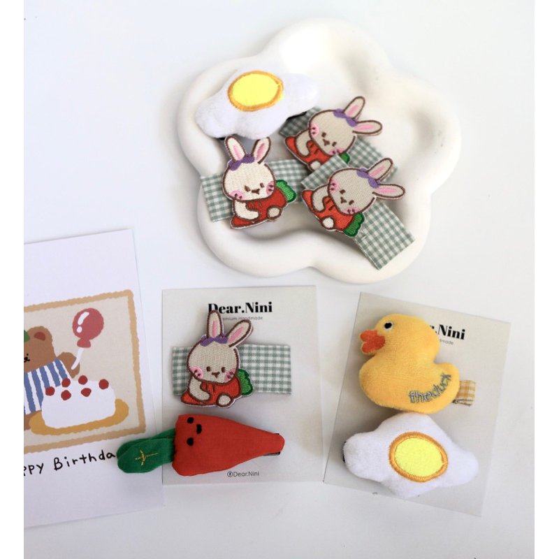 Dear.Nini- Set kẹp Thỏ và Vịt bầu “ Summer collection”