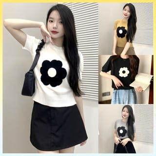  Áo len nữ Montoghi dệt kim HOA ĐƠN GIẢN màu trơn dễ thương - L2M