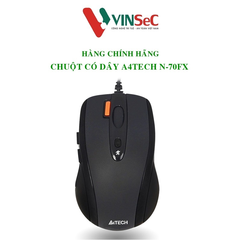 Chuột máy tính Vtrack USB, đen, A4Tech- N-70FX - Hàng Chính Hãng.