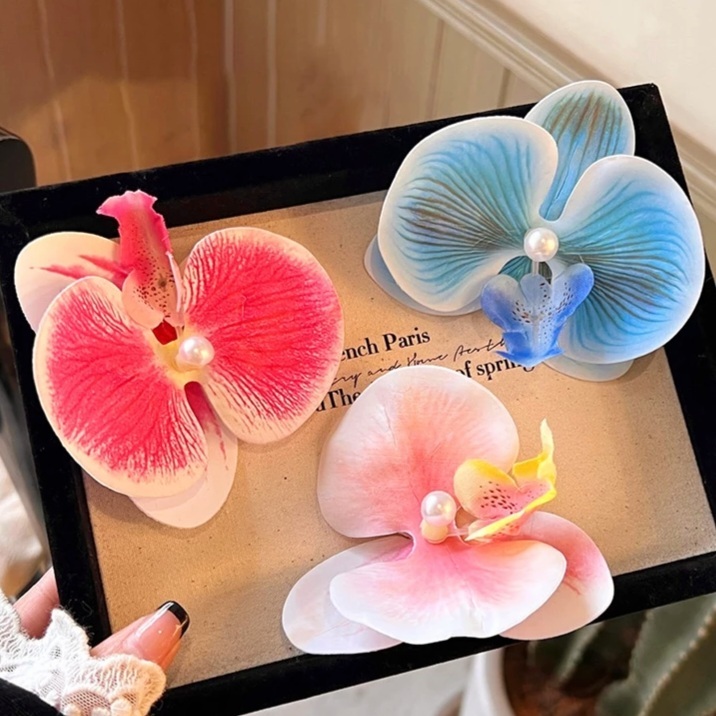 Kẹp Tóc Mái Hoa Lan Hồ Điệp - Kẹp tóc hoa Lan Phụ Kiện Hoa Lan Hồ Điệp Cài Tóc Du Lịch Biển