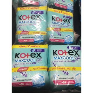 -mỗi gói tặng thêm 2 miếng - combo 8 gói kotex maxcool ngày nhiều và đêm 28cm 6 miếng/gói