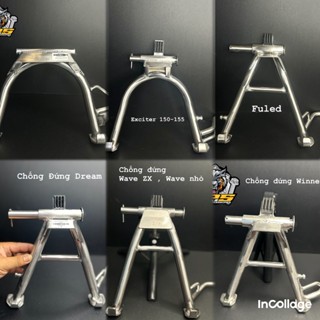 Chống đứng thương hiệu TPS inox 304 dành cho mọi loại xe máy (hàng sáng bóng sắc nét)