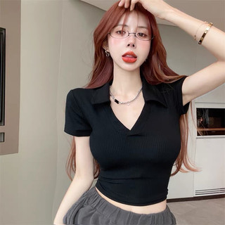 ÁO THUN CROPTOP CỔ BẺ