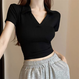ÁO THUN CROPTOP CỔ BẺ