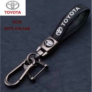 [TOYOTA] Móc khoá thép crom -day da đẹp logo TOYOTA-1 cái  - Chất liệu thép mạ crom đẹp