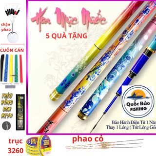Cần câu tay hoa mực nước chuyên câu đơn đài hàng chính hãng tặng kèm ngọn bảo hành 1 năm ok