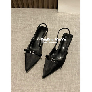 Giày Mũi Nhọn Nơ Đá Giày Cao Gót ~ 5cm [SẴN-8488]