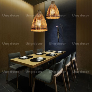 Đèn nơm mây tre đan thả trần SỈ LẺ decor trang trí quán cafe, quán ăn, nhà hàng, resort chính hãng Ưng decor