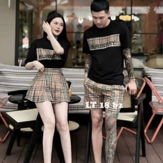 Set Quần Áo BBR Ngang Thân, Áo Phông Chất Cotton Dày Dặn, Set Đồ Đôi, Basic