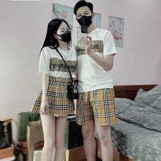 Set Quần Áo BBR Ngang Thân, Áo Phông Chất Cotton Dày Dặn, Set Đồ Đôi, Basic