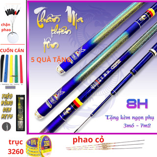 Cần câu tay thần ma thiên tôn 8H tặng ngọn phụ và bộ phụ kiện câu cá v2