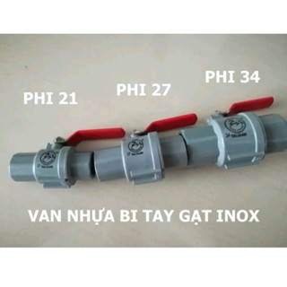 Van nhựa khoá nước, Van nhựa bi inox tay gạt, van nhựa trơn phi 21, 27, 34 Kinghorse TAIJAAN Đài Loan