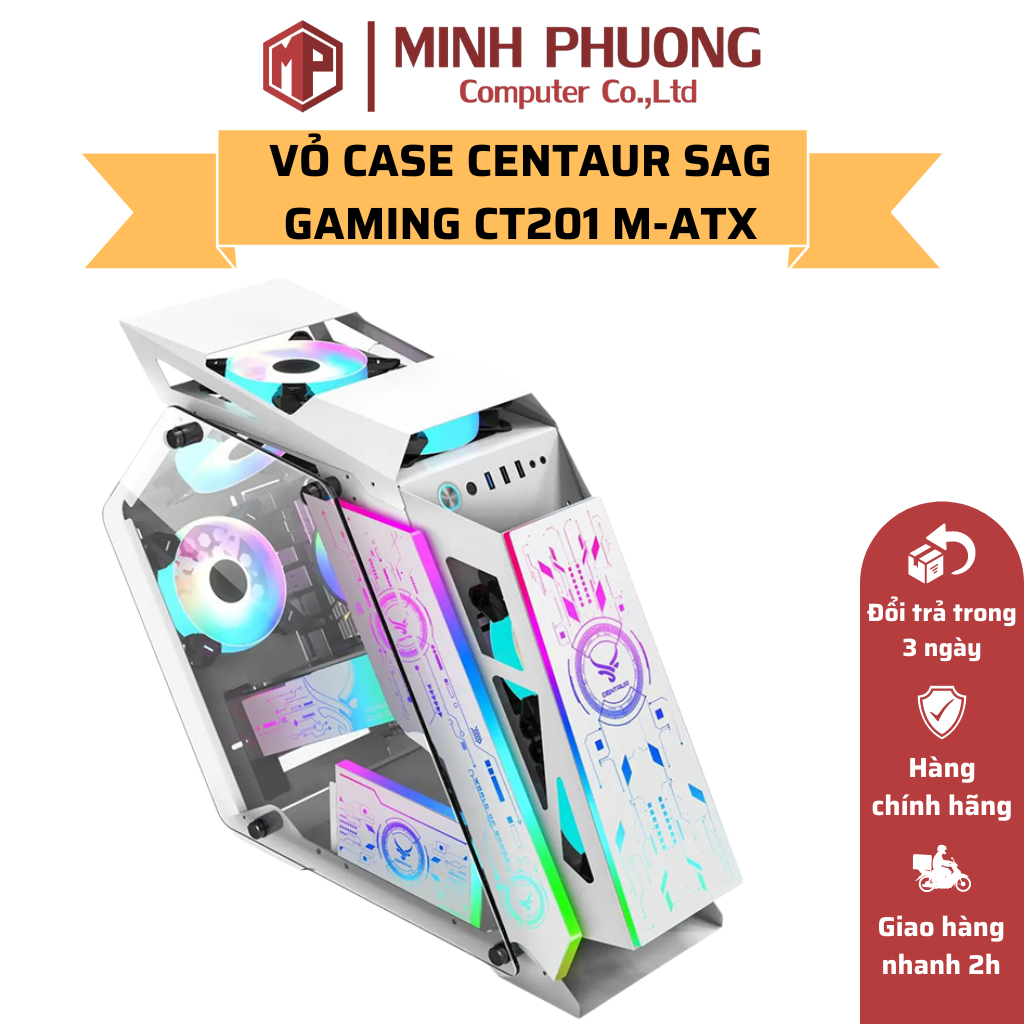 Vỏ Case máy tính CENTAUR SAG GAMING CT201 X- STAR hỗ trợ main M-ATX - Hàng chính hãng