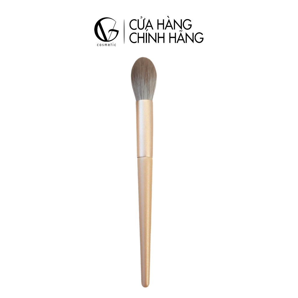 Cọ trang điểm má hồng GUVIET màu vàng đồng chất lông mềm mại bám phấn tốt