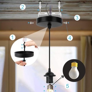 Bộ phụ kiện: dây, đui, đèn thả trần cho 1 đèn và bộ 3 đèn