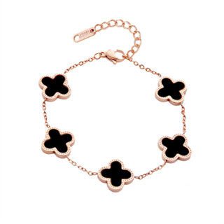 [Hàng chính hãng] Vòng Tay Nữ Cao Cấp Five Four Leaf Clovers Bracelet Silver Chính Hãng CDE