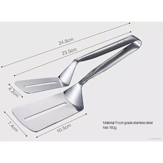 Kẹp Lật Thức Ăn Chuyên Dụng, Gắp Đồ Chiên Rán Inox 304 Cao Cấp Dài 25cm
