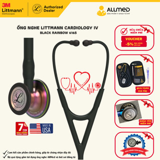  Ống nghe Littmann Cardiology IV TM màu Black Rainbow  Special  mã 6165 chính hãng 3M Mỹ 