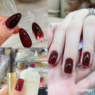 Sơn thạch đỏ rượu vang xeijaij siêu hót thạch đỏ rượu làm nail