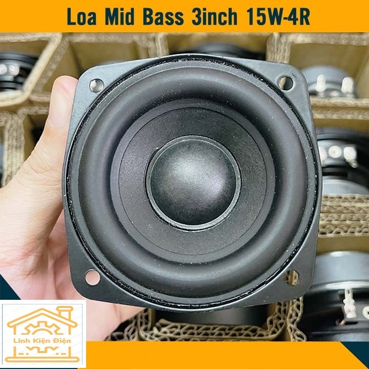 Loa Mid Bass LG 15W 4R(ohm) 3 inch 78mm. Chất Lượng cao dùng làm loa bluetoothh, loa máy tính.
