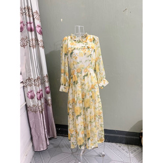 <si tuyền> Váy đầm voan tơ dáng dài vintage tiểu thư vô cùng đẹp