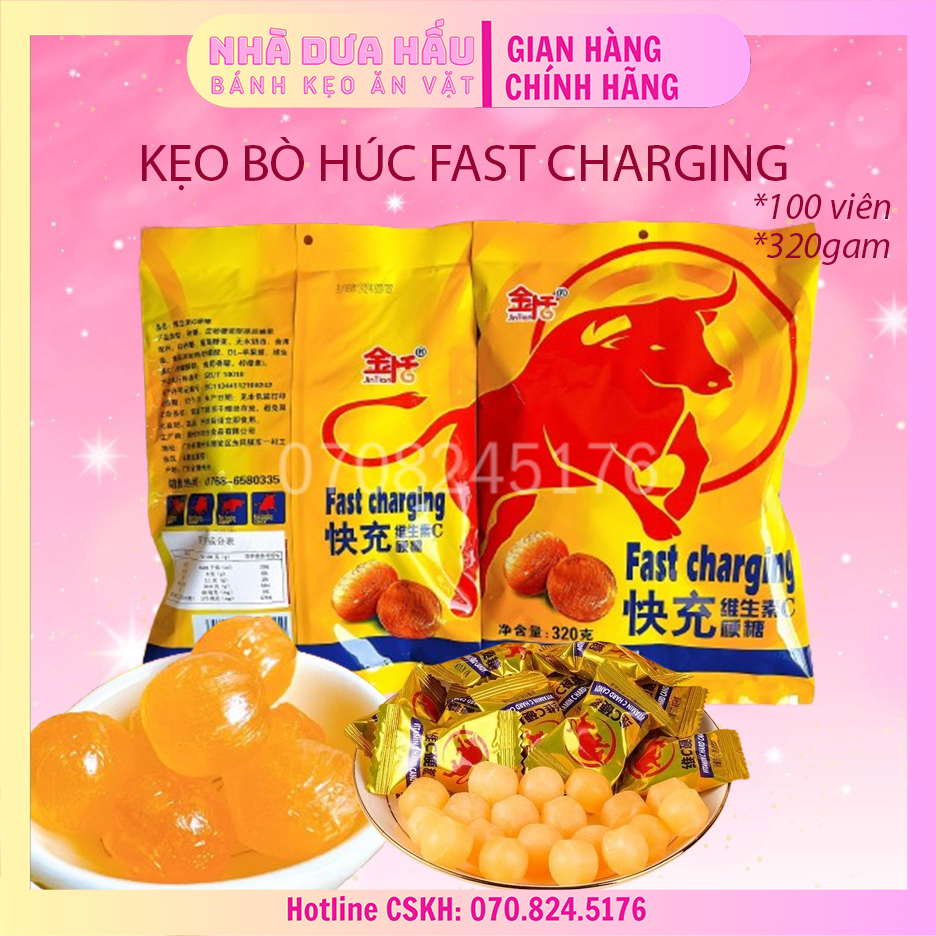 Kẹo viên ngậm vị BÒ HÚC tăng lực gói 320gam ~100 viên