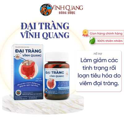 10/01/27 Đại Tràng VĨNH QUANG - Làm mạnh đường ruột, giảm tình trạng rối loạn tiêu hóa - Hộp 60 viên