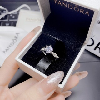 Nhẫn nữ bạc thật - nhẫn đá 4mm kèm hộp pan.dora như ảnh MSP92070