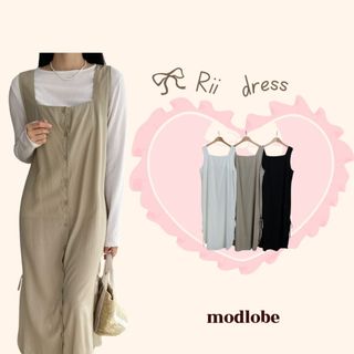 Đầm nữ dáng dài cộc tay thiết kế thoải mái dễ thương xinh xắn Modlobe Rii dress Hàn Quốc