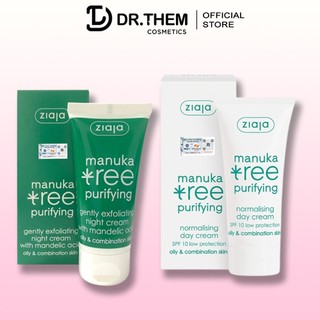 Kem Dưỡng Ziaja Giảm Mụn, Kiểm Soát Dầu Ziaja Manuka Tree Purifyin Ngày/Đêm 50ml