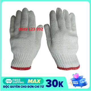 Bịch 10 đôi găng tay sợi, găng tay lao động, găng tay bảo hộ lao động