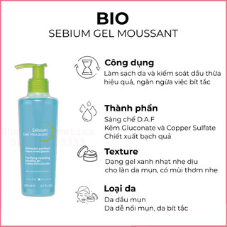 Sữa rửa mặt Bio xanh lá cho da dầu mụn 200ml