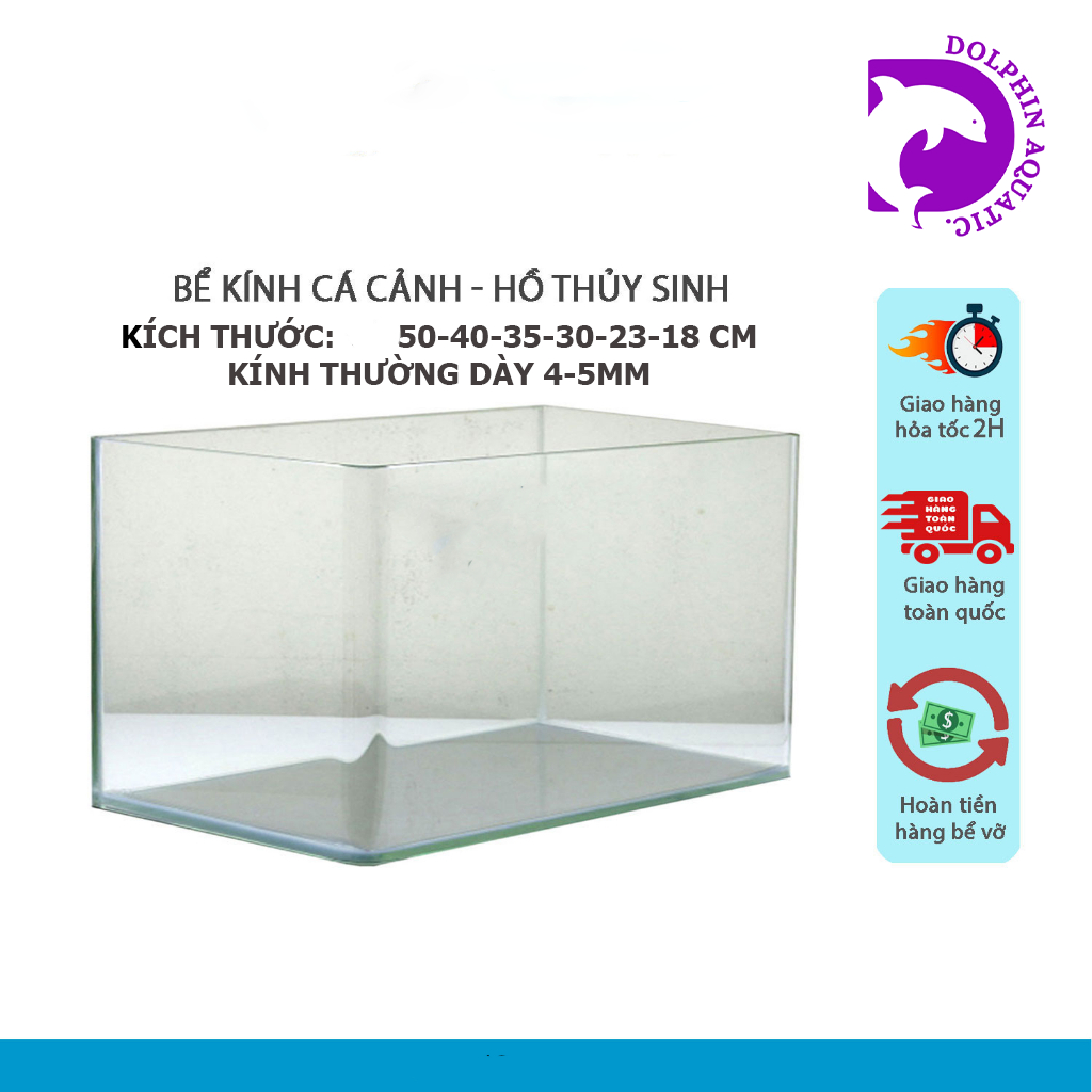 [SHIP TOÀN QUỐC] Bể kính đúc [Size:60-50-40-35-30-23-18cm] Bể cá mini | Hồ cá thủy sinh