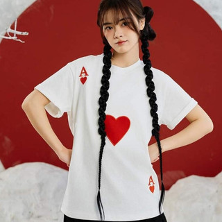 Áo Thun Lá Bài Át Cơ ❤ Áo Phông Chất Cotton Khô Dày Dặn Dáng Rộng Nam Nữ Phong Cách Hàn Quốc ❤