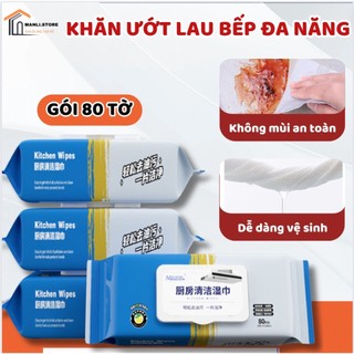 Khăn Giấy Ướt Lau Bếp Bản To 80 Tờ Đa Năng Mềm Mại, Thân Thiện, An Toàn Với Da
