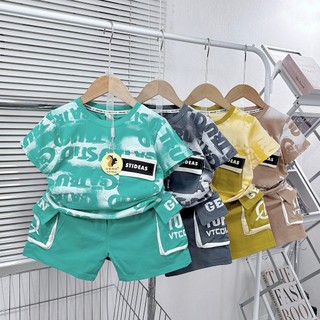 Đồ bộ bé trai 18kg - 28kg kiểu loang màu túi hộp vải thun cotton co giãn 4 chiều mềm mịn. Bộ quần áo cho bé trai