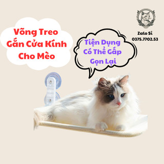 Võng gắn cửa sổ dành cho mèo, dính vào cửa kính, giúp mèo thư giản thoải mái
