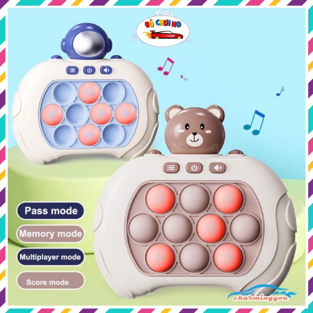 Đồ chơi pop it điện tử, pop it cầm tay, máy chơi game pop it giải trí bấm nút theo đèn nhạc 999 leve