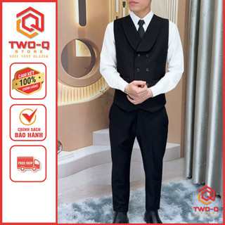 Áo Gile nam cổ sam  2 hàng nút may 3 lớp chất vải tây  cao cấp thiết kế sang trọng lịch lãm style Hàn Quốc