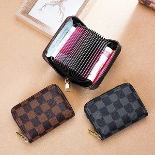 Ví mini kẻ ô khoá kéo size 11cm - ví ngắn nhiều ngăn đựng thẻ thời trang nhỏ gọn - ví mini anna.str
