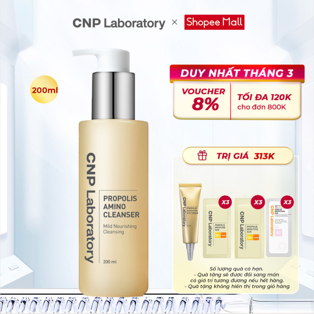 Sữa rửa mặt keo ong phục hồi dưỡng ẩm CNP Laboratory Propolis Amino Cleanser 200ml