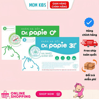 Khăn lau hạ sốt dr. papie dành cho bé 0m+ và 3m+ hộp 25 tờ -baby love