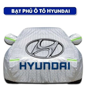 Bạt Phủ Xe Ô Tô HYUNDAI ACCENT, KONA, TUCSON, SANTAFE, I10, CRETA, CUSTIN... Bạt Tráng Nhôm 3 lớp, có khóa kéo cửa lái