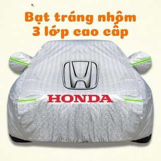 Bạt Phủ Xe Ô Tô Honda CRV, Brio, City, HRV, Accord, Civic, Jazz- Bạt Tráng Nhôm 3 lớp cao cấp, có khóa cửa lái