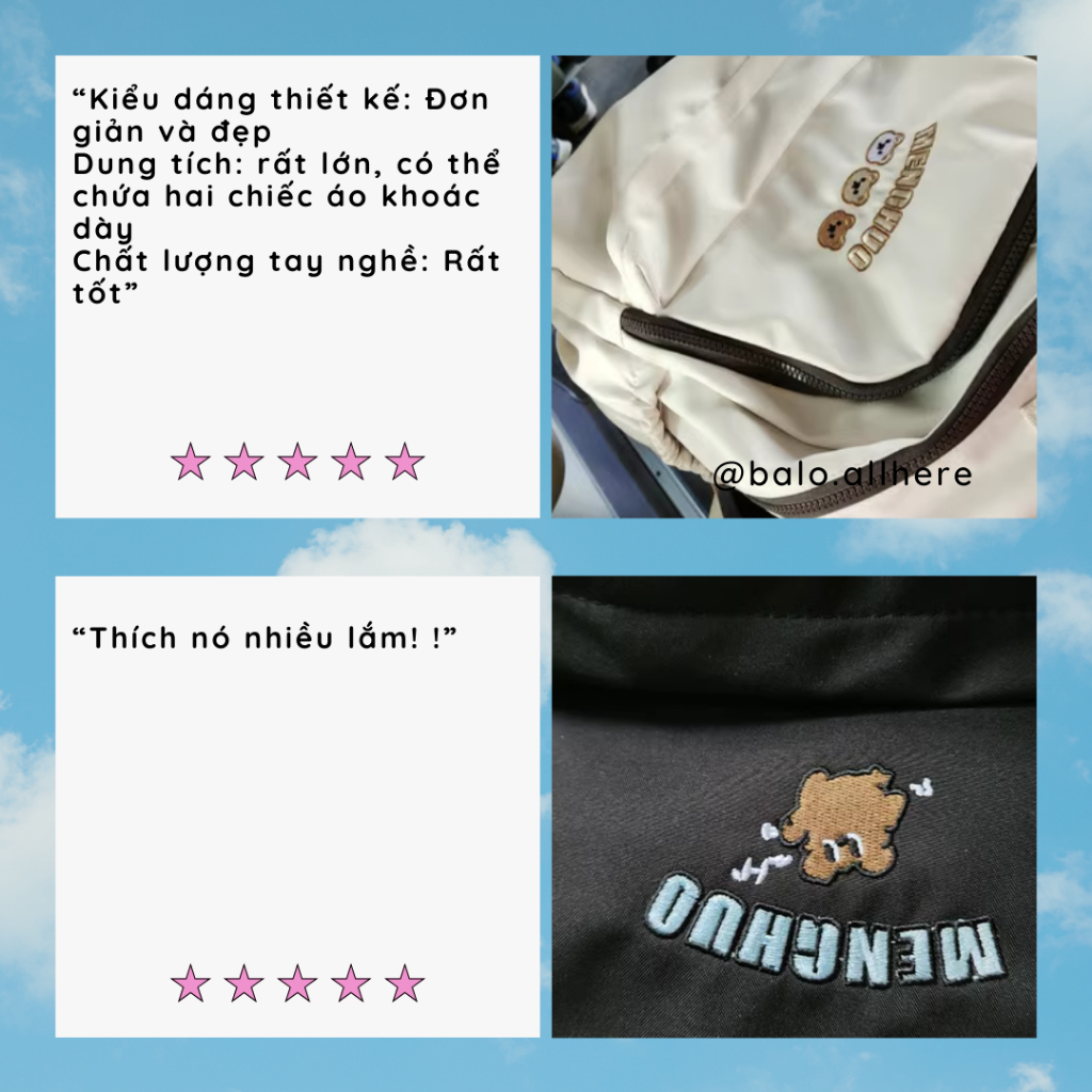 Balo Đi Học Cặp Sách Nữ Ulzzang Không Thấm Nước