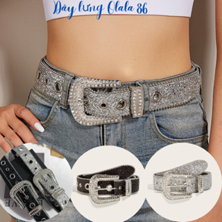Thắt lưng chi tiết đính đá lấp lánh siêu đẹp, kiểu YK2 dành cho nữ phong cách Cao bồi  OLL277