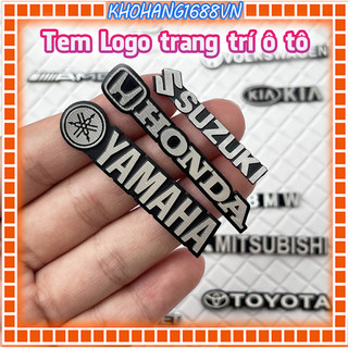 Tem kim loại logo ô tô trang trí xe, tem dán loa, nội ngoại thất xe hơi